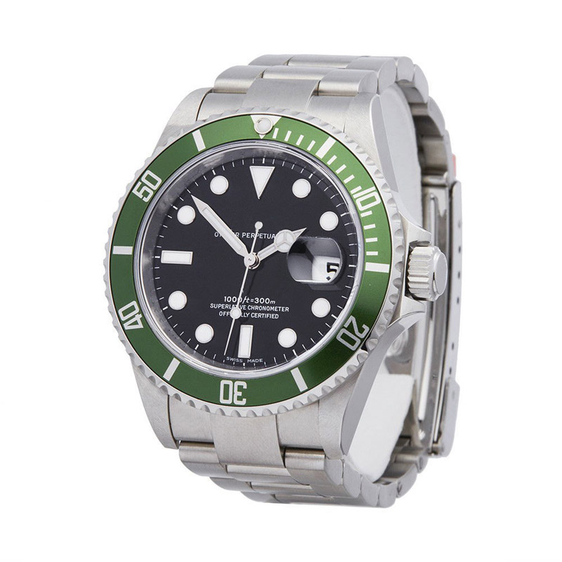Mens Sapphire Wristwatches Sub 116610 116610LN 116613LB 16613 16610 Kermit Green Bezel Stainless Steel 40MM Automatic Movement Watches