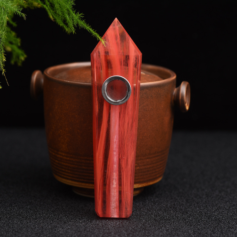 Natural crystal glass pipe for women small size portable handmade pipe straight smoking accessory high-end gift 201125