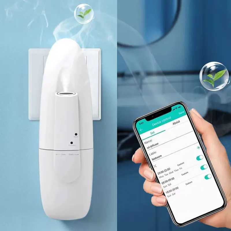 Wall Plug Essential Oil Diffuser Bluetooth Control Scent Machine Waterless Aroma Oil Diffuser Hotel Home Air Fragrance Diffuser W250516