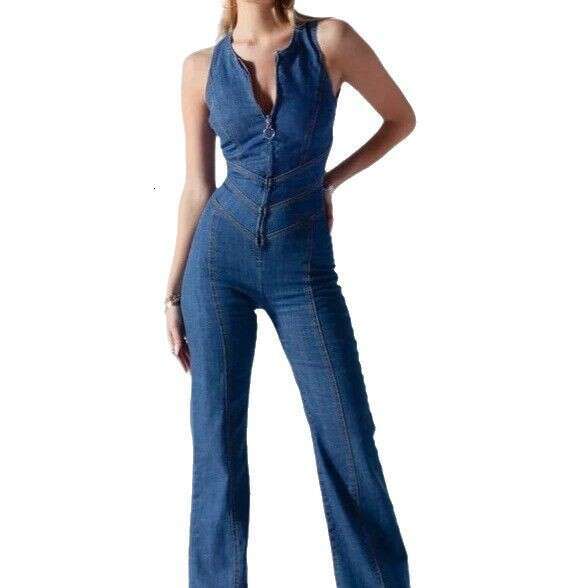 Wide Leg Jumpsuit Wind Women S Clothing Spring New Slim Fit Sleeveless Fashionable Street Style High Waisted Denim Jumpsuit For Women