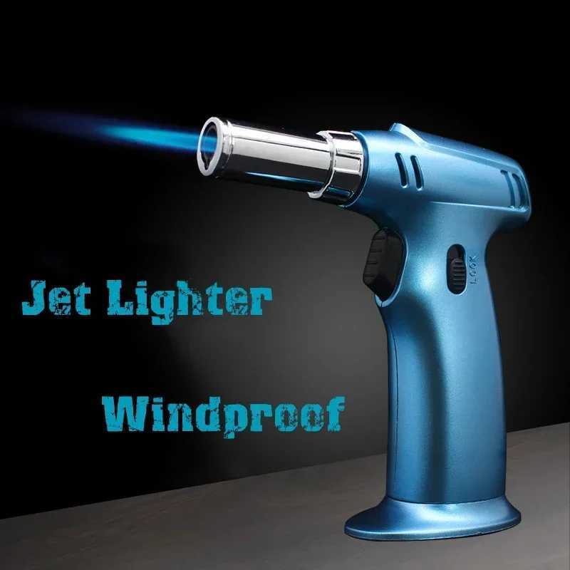 Butane Gas Jet Cooking Kitchen Lighters with Safety Lock 1300 Degree Torch Cigar Dessert Cream Barbecue Welding GadgetT250516