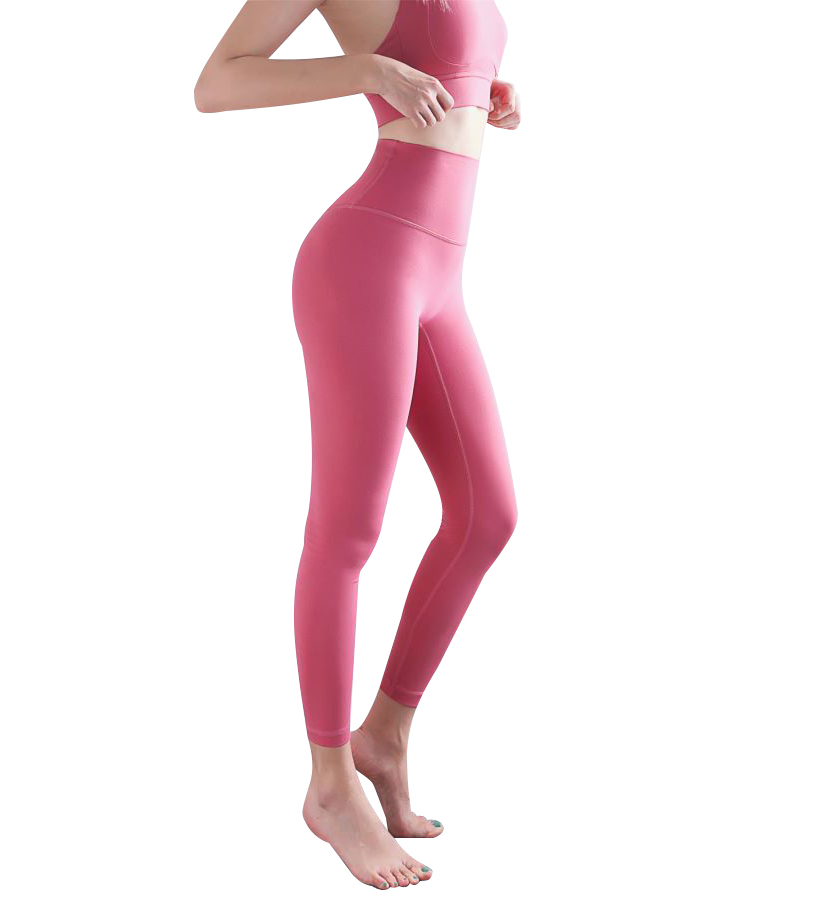Women's Yoga Pants High Waist Stretchy Fitness Ninth Sport Nylon Womens Leggings T Shape Soft Elastic Push-UP Tights