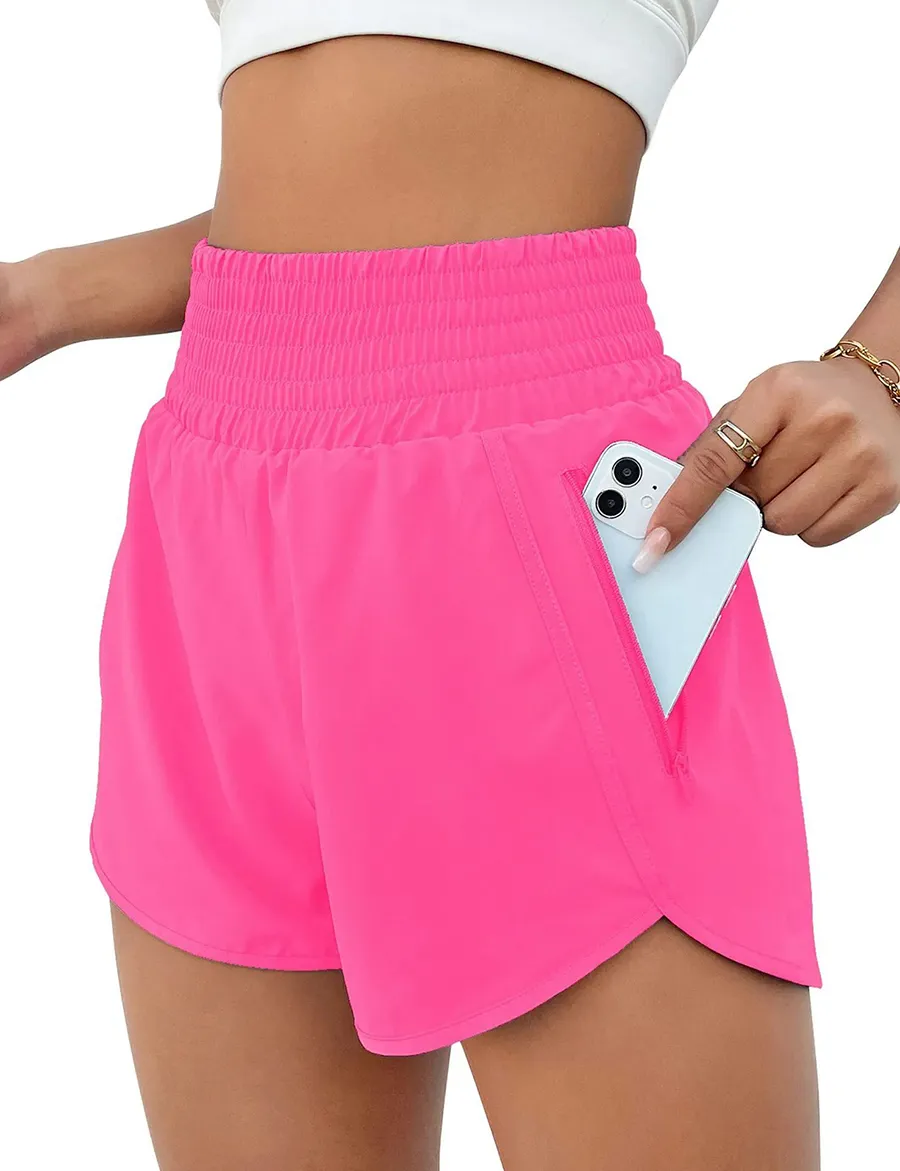 track Rise Lined 3 inch yoga Workout hot Shor Speed up Short Women's High Waisted Running Quick Dry Athletic jump close skin have ed Loose Pilate