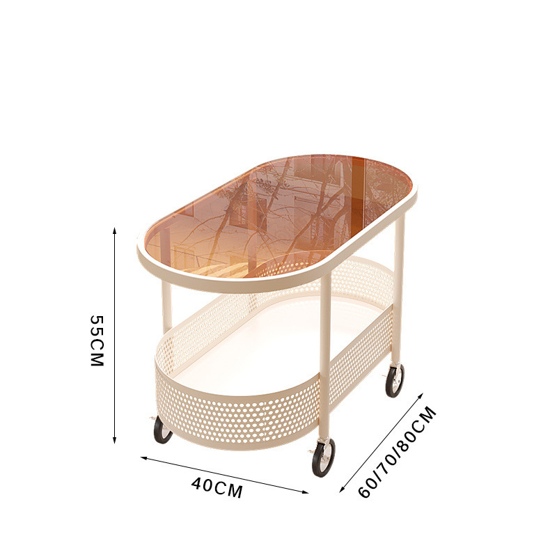 B5166 Movable coffee table small apartment living room home sofa side table with wheels