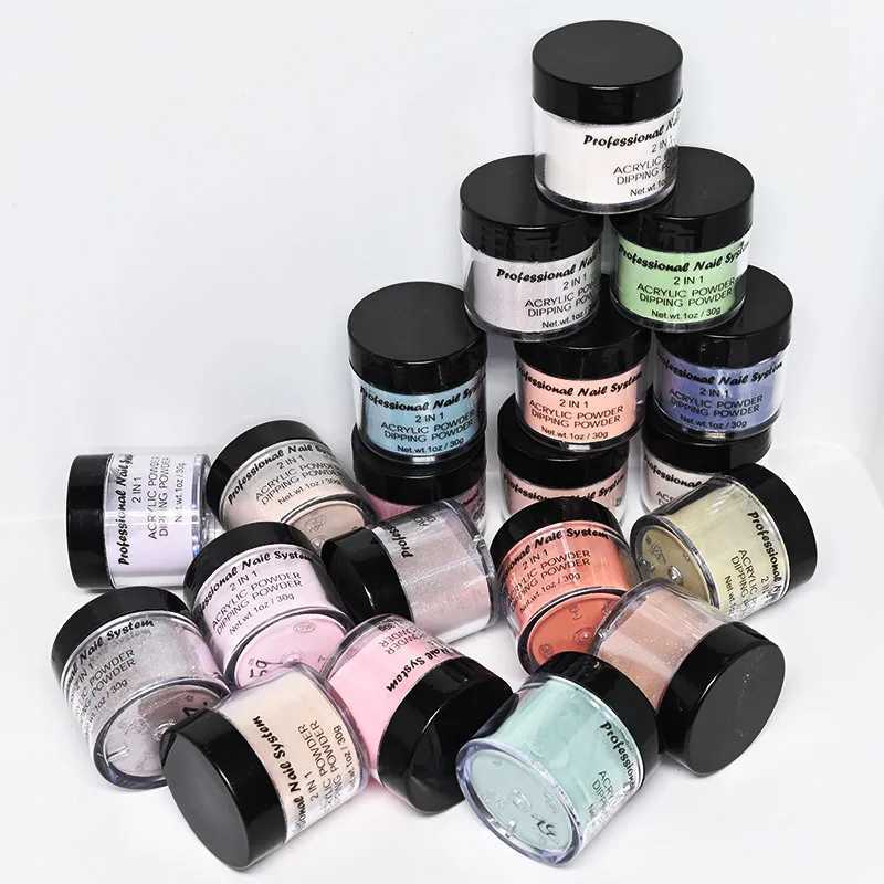 2 IN 1 Acrylic Dipping Powder Nail Dust Pigment Powder French Dip Nail Glitter Powder Pigment For Manicure Gel Nail Polish FAW53W250516