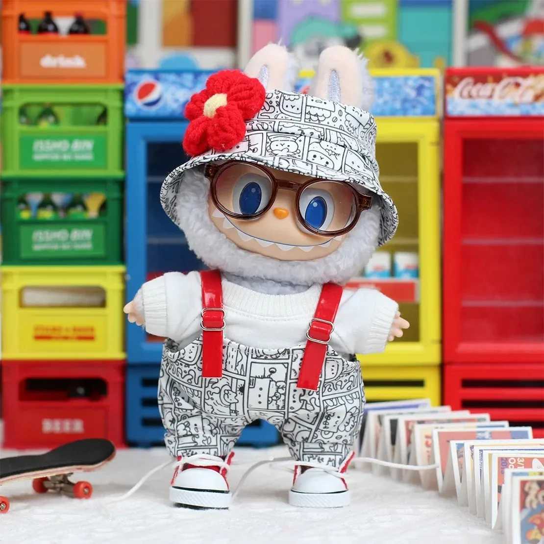 17cm Labubu Cloth Clothes Assault Suit V1 V2 V3 Outfit Korean and Slish Clothing Set for Plush Toy Doll Accessories Free shipping
