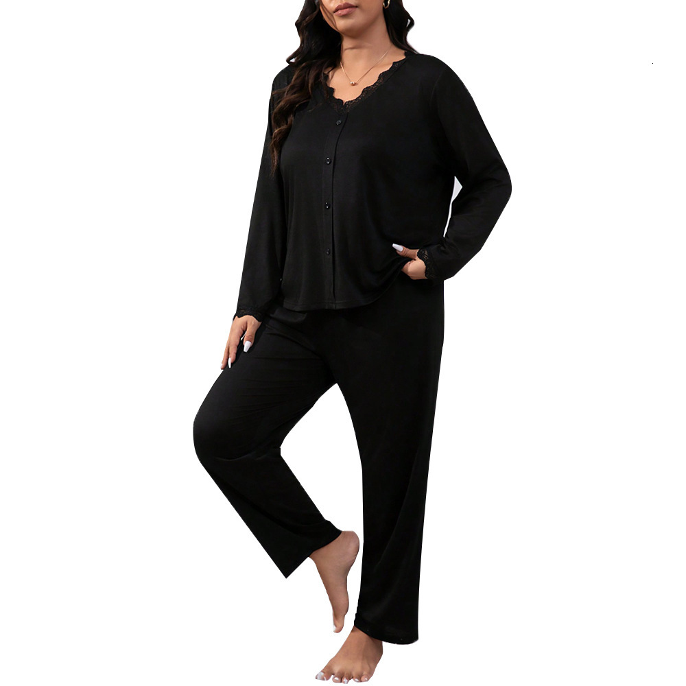 Versatile Casual Plus Size Home Suit Set for Autumn and Winter Loose and Comfortable Two-piece Set for Women
