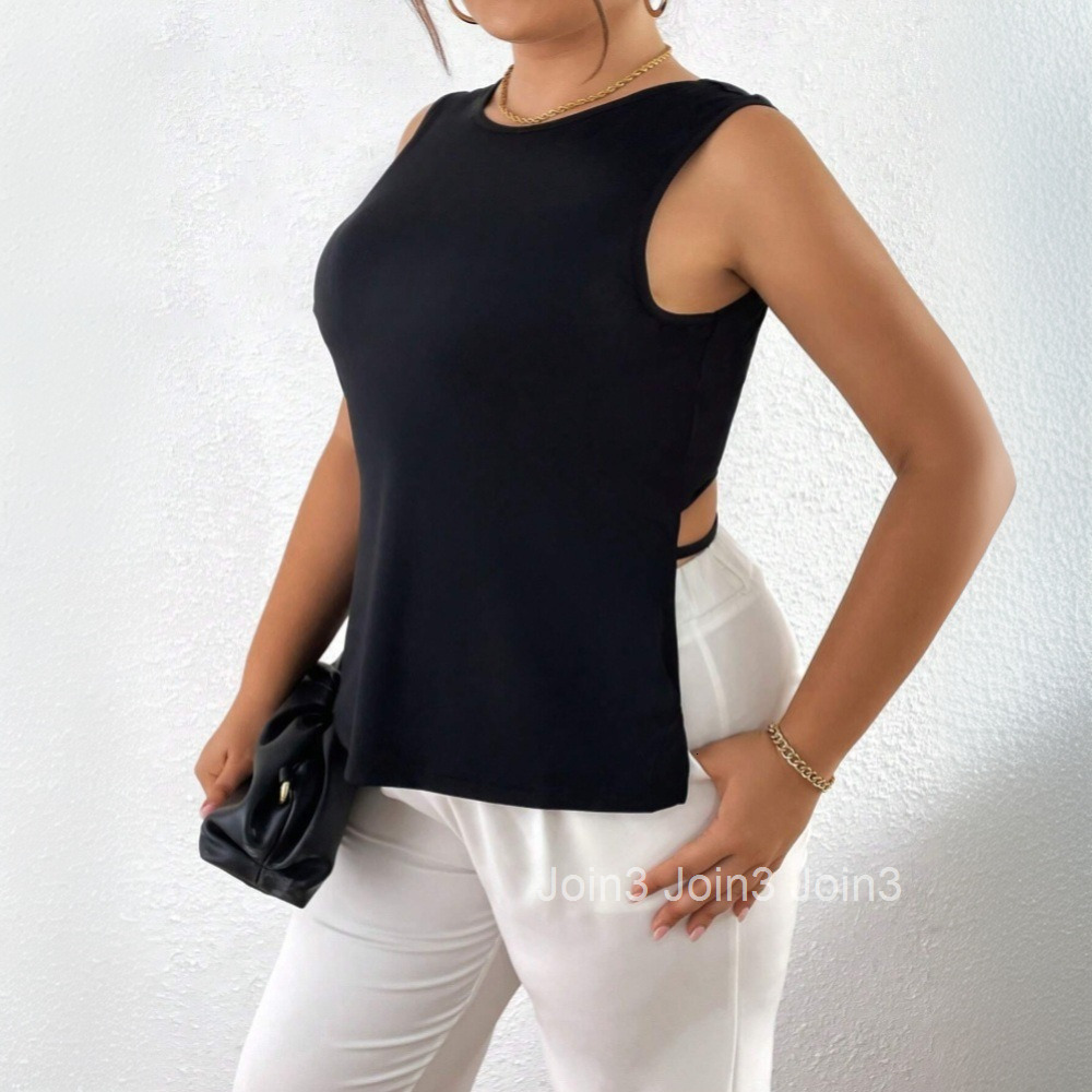 Large Size Womens Fashionable Simple T-shirt for Spring and Summer 2025 New Item Irregular Top with Long Front and Short Back