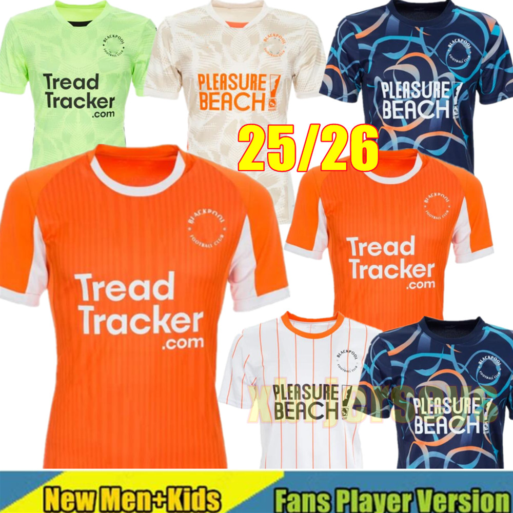 25 26 Blackpool FC soccer jerseys SILVERA FLETCHER CAERY 2025 2026 Blackpool home away football shirts Men Kit