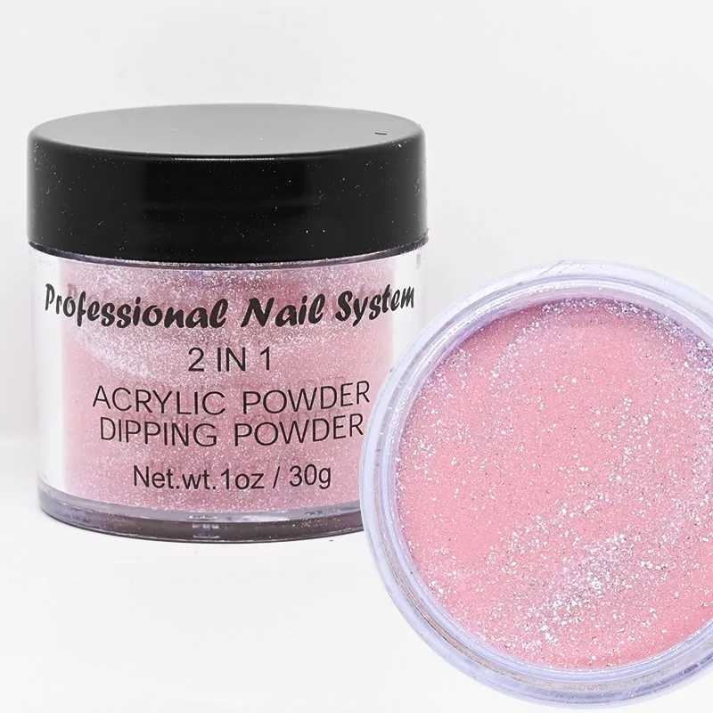 2 IN 1 Acrylic Dipping Powder Nail Dust Pigment Powder French Dip Nail Glitter Powder Pigment For Manicure Gel Nail Polish FAW53W250516
