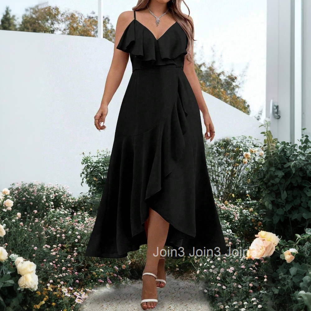 2025socialite Style Dress for Spring and Summer New Sleeveless Suspender Design Mid Length Skirt