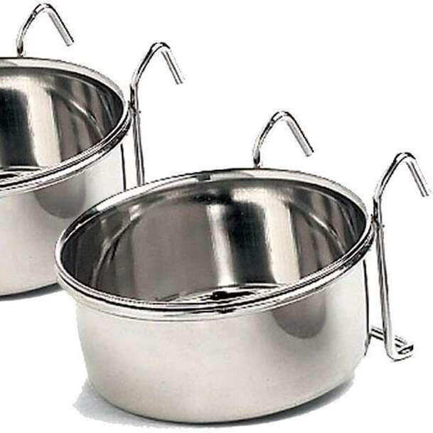 Dog stainless steel anti overturning hanging cat bowl bowl, drinking water feeding thickened enlarged small and medium-sized dog food utensils