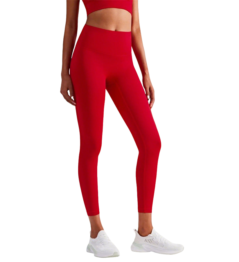 Women's Yoga Pants High Waist Stretchy Fitness Ninth Sport Nylon Womens Leggings T Shape Soft Elastic Push-UP Tights