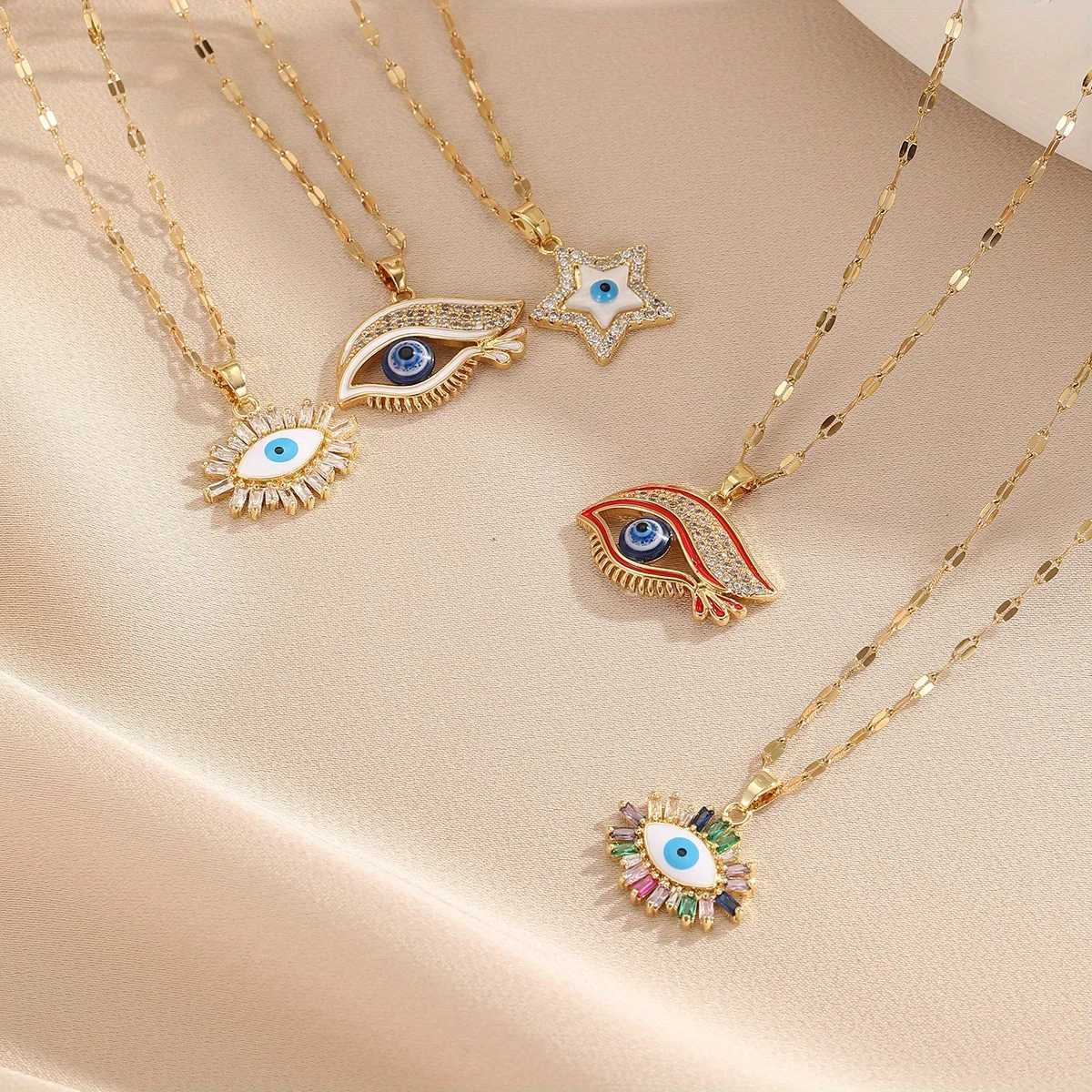 Personali Devil Eye Necklace for Wen Advanced and Versatile Fashionable and Elegant Stainless Steel Clavicle Chain X250516