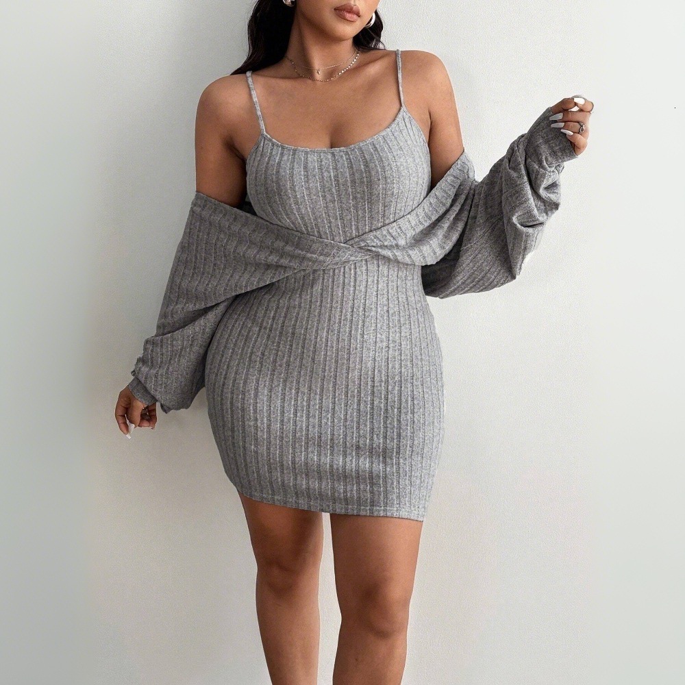 Large Size Womens Sexy Pure Desire Dress Autumn and Winter New Item Fake Two Piece Slimming Short Skirt
