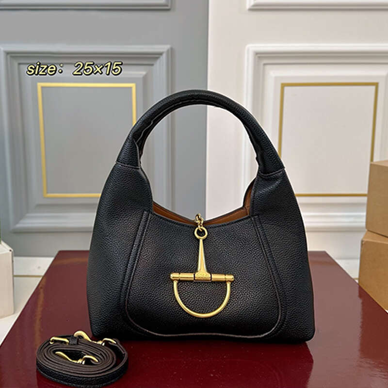 Softbit Series Medium Handbag Half Horseneck Buckle Design Magnetic Buckle Classic Equestrian Style Accessories 837467 Designer bag
