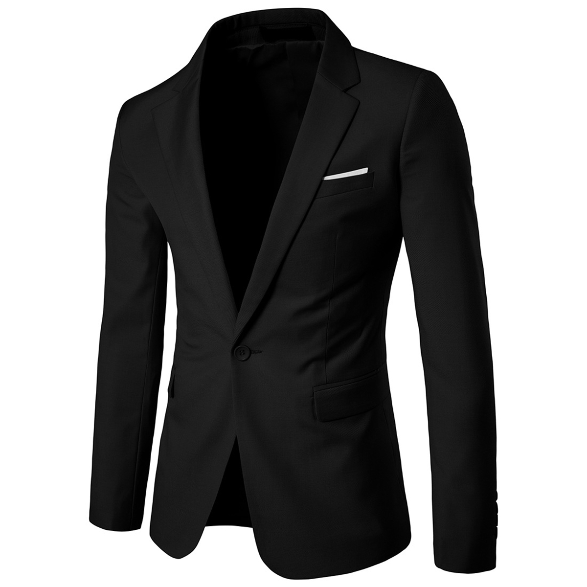Men's suit two piece slim suit men's wedding ball dress men's formal business suit solid color one button double slit suit