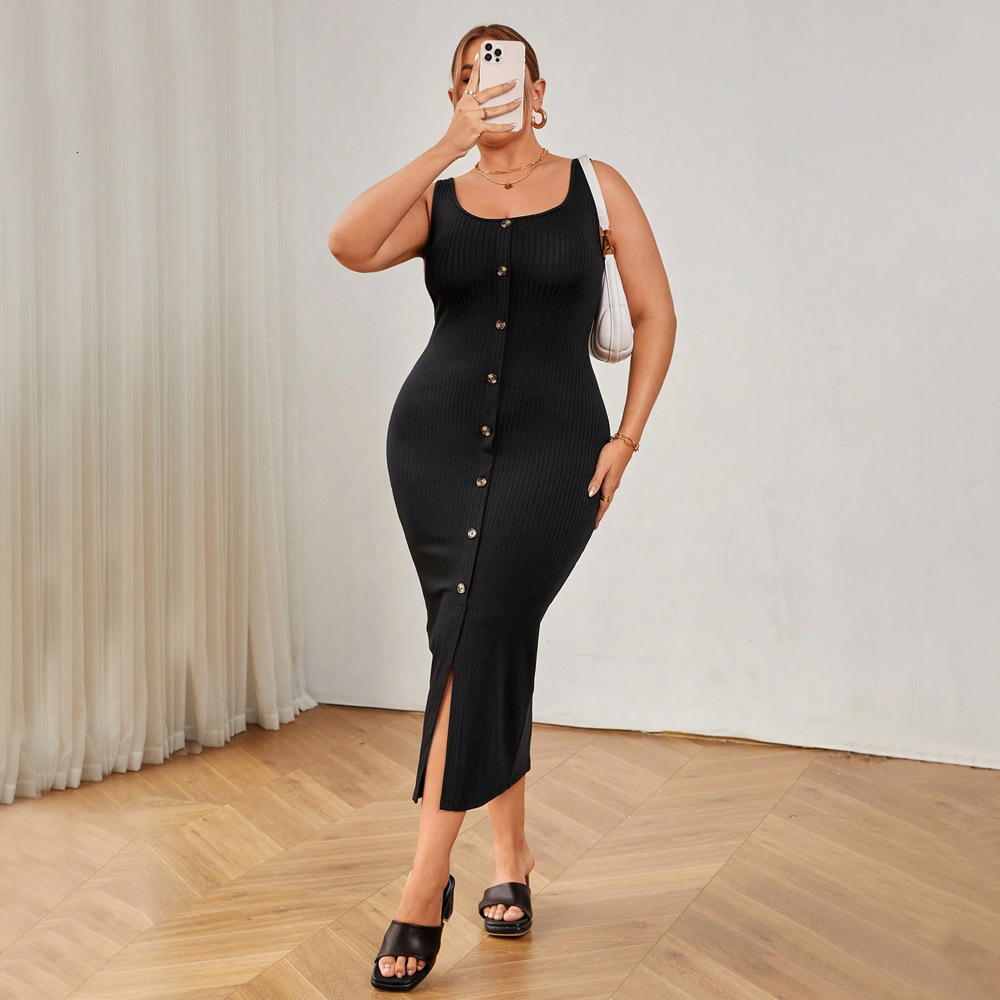 Large Size Womens Elegant Style Square Neck Dress Summer New High Waisted Solid Color Suspender Wrapped Skirt