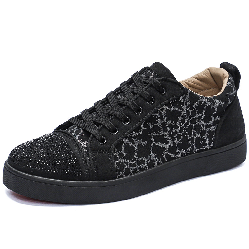 Designer Men's with Red Soles Low Cut Rhie Leopard Personalized Print Breathable Casual Board Shoes