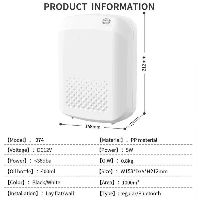 NAMSTE 1000m Aroma Diffuser Electric Aroma Oasis 400ML Essential Oil Capacity Air Freshener Bluetooth Control Incense Burner W250516