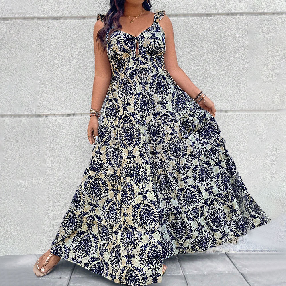 2025 New Womens Printed Backless High Waisted Camisole Dress for Women