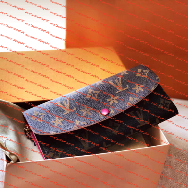 High quality woman long wallet women purse with box black white slender coin wallets flowe rCredit Card wallets fashion women purse designer wallet Crossbody Bag