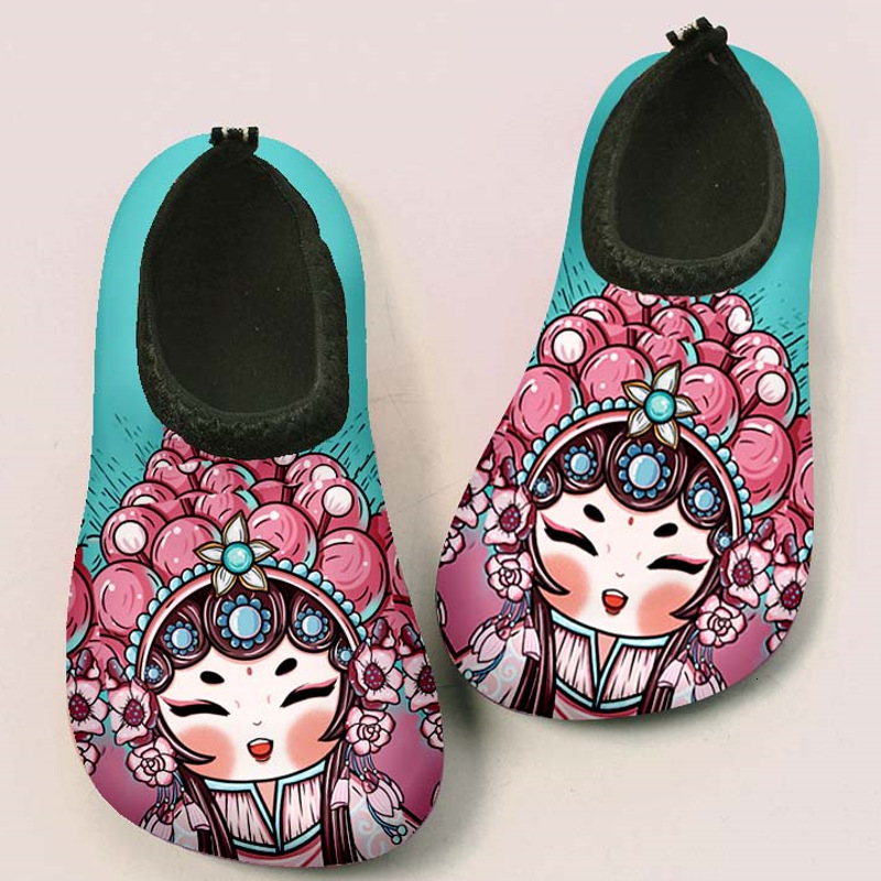 Children's parent-child travel, beach diving, printed snorkeling, water wading, river swimming, special shoes with anti slip properties