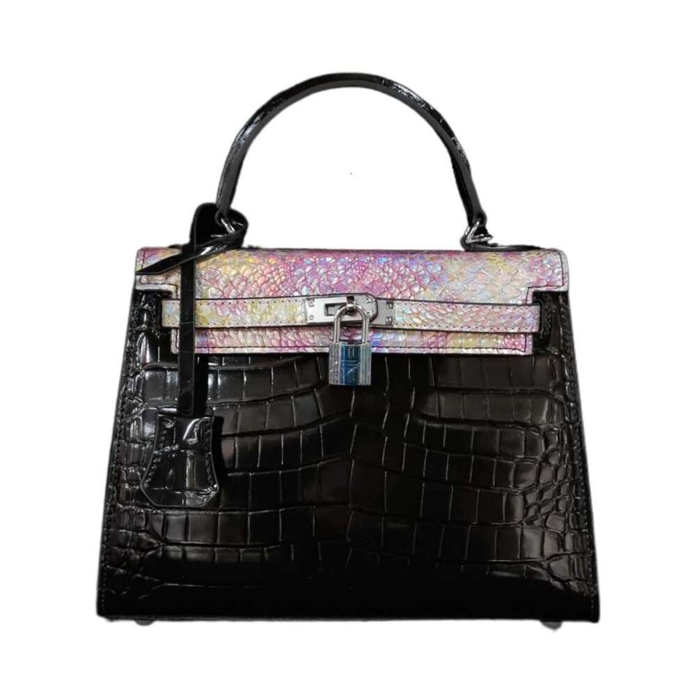 Madeline Genuine Leather New Women s Head Layer Cowhide Arch Crocodile Pattern Snake Skin Fashion Kelly Bag