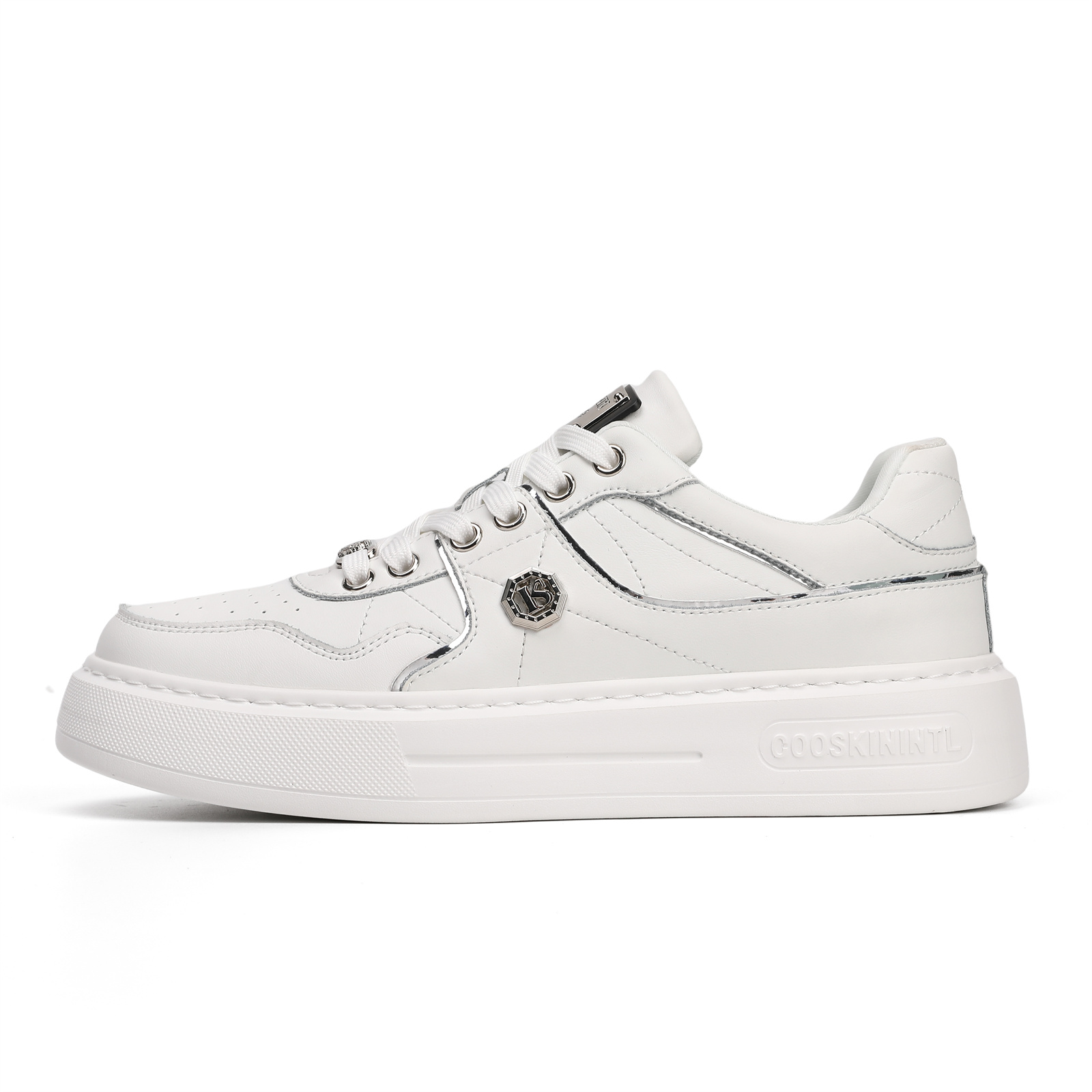 coolqi white goldfoiled designer sneakers highend material running shoes for men women lightweight breathable trendy design designer shoes
