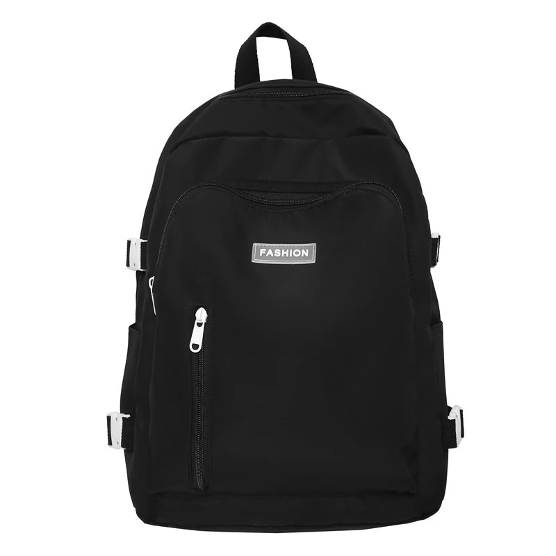 Large Capacity School Backpack Smooth Zipper Solid Color Teens Casual Daypack Bag Student Supply 250514