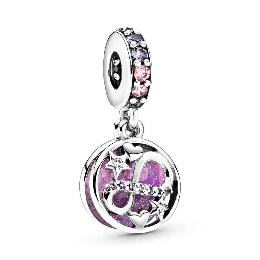Fine Regal Crown Glittering Infinity Hearts Dangle Charm Beads Fit Original 925 Sterling Silver Bracelet Women JewelryXJ250517