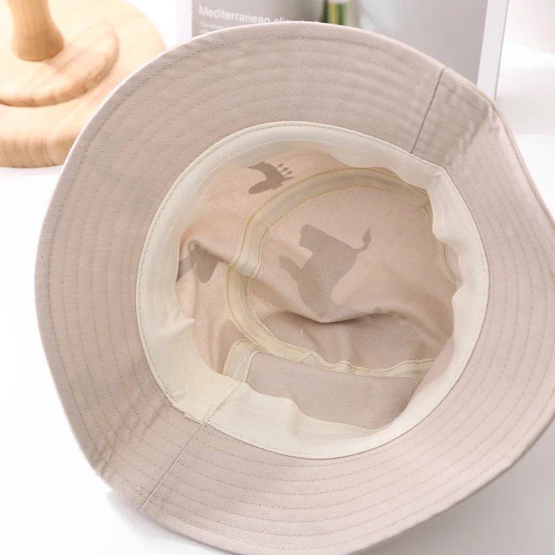 Summer bucket hat boys and girls UV Sunhat childrens cotton giraffe beach outdoor leisure Panama accessories 250414z