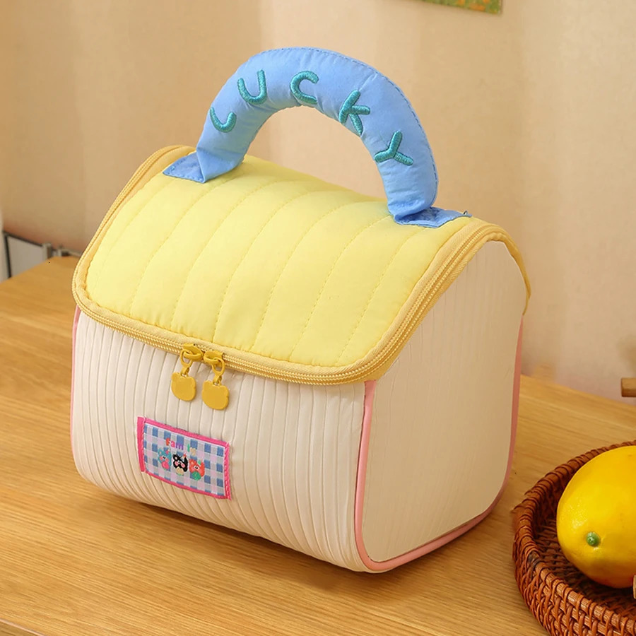 cartoon house-shaped makeup bag; thickened large capacity makeup bag for travel storage bag. 250514