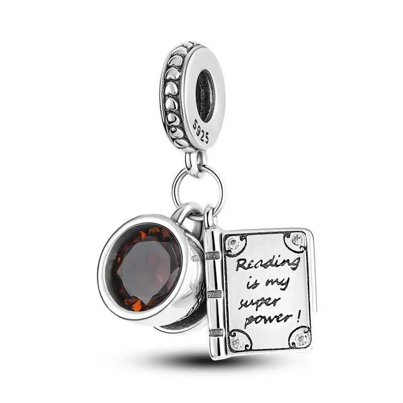 Hot Coffee Pot Cup Cocktailcup Small Dangle Charm Beads Fit Original 925 Sterling Silver Bracelet Women DIY Jewelry GiftXJ250517