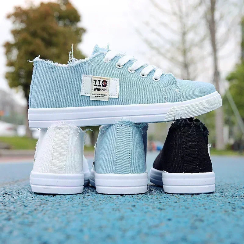 Spring Style Comfortable Casual Flat White Shoes Canvas Low-top Cross-strap Lightweight Sports Shoes for Women 250515