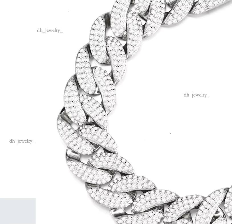 European Hot Selling Hand Jewelry Sier Men's Hips Hops Full Crystal Cuban Link Bracelet for Men Gifts