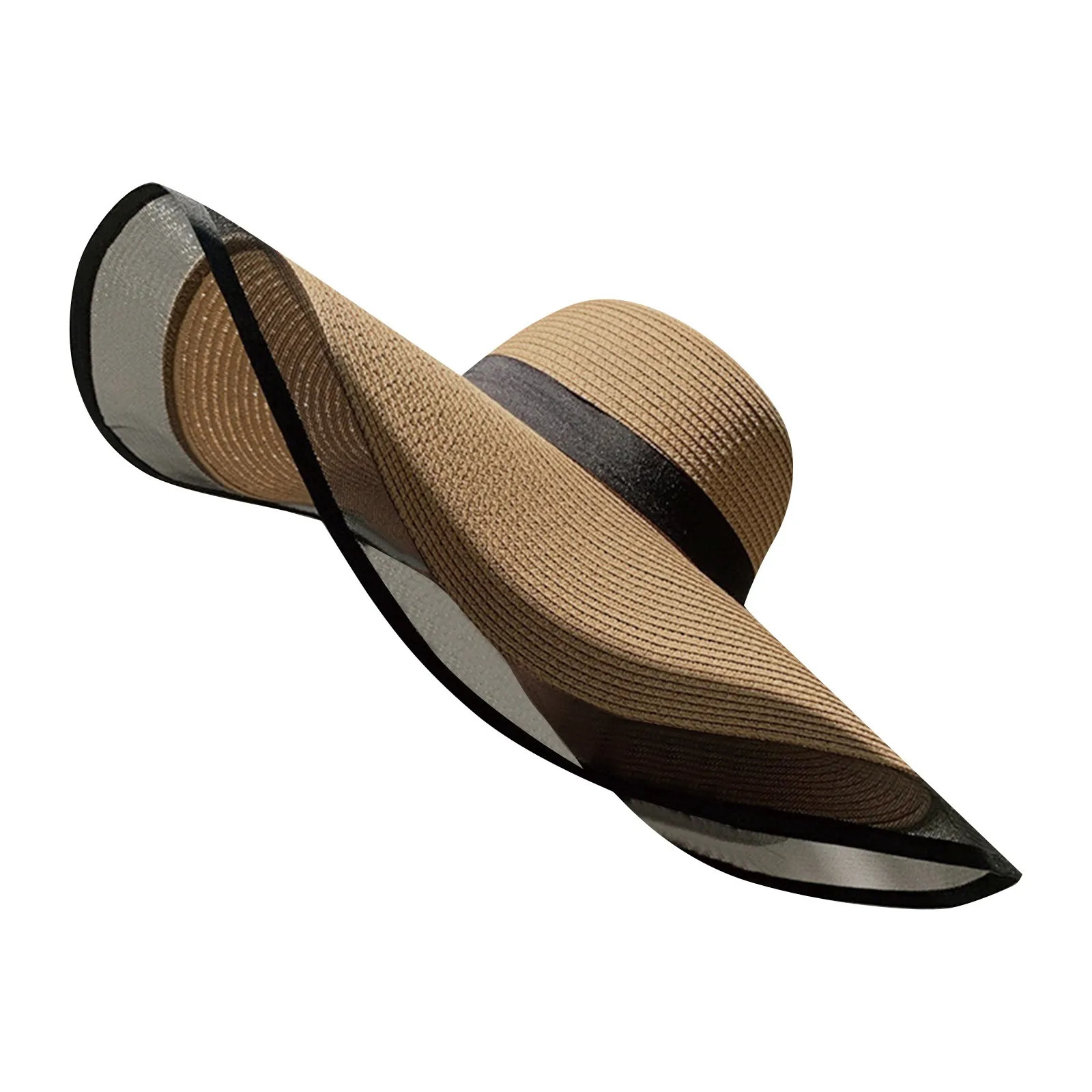 WomenS Vintage Straw Sun Hat Big Eaves Waves Beach Hawaiian Cap Ladies Light Gauze Brim Elegant Protection Holiday 250517