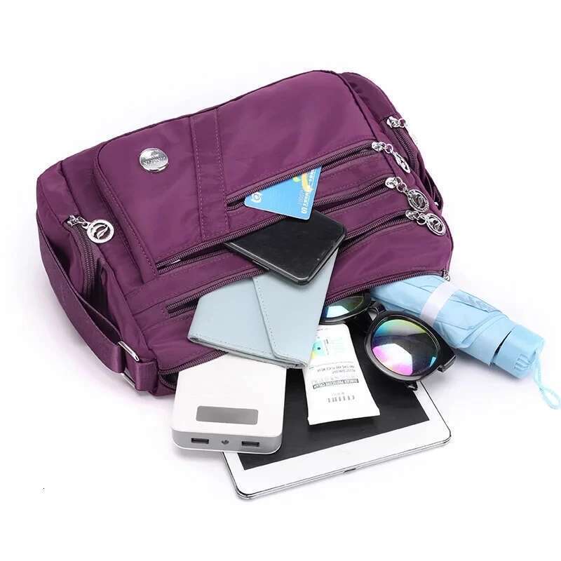 Large Capacity Women Crossbody Waterproof Tote Casual Nylon Shoulder Purse Handbag Lightweight Travel Messenger Bag