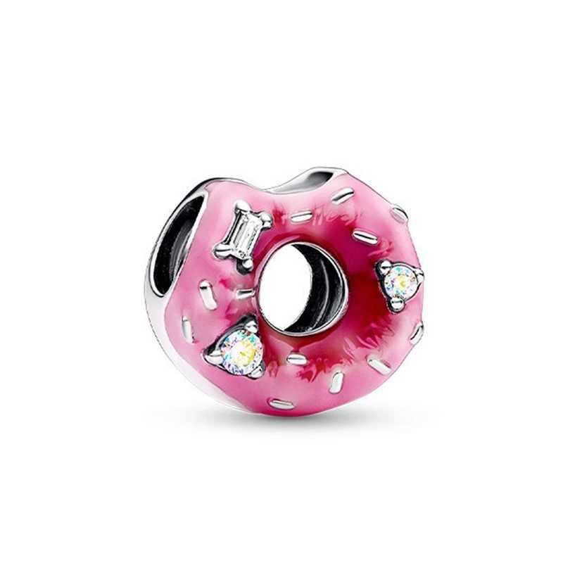New Chocolate Coffee Pizza Doughnuts Afternoon Tea Series Charm Bead Pendant Fit Original 925 Silver Bracelets DIY Women JewelryXJ250517
