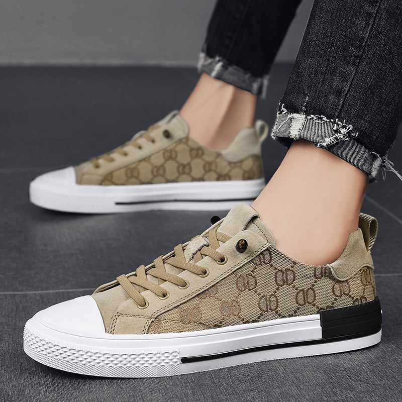 Free delivery designer 2025 summer men's canvas trendy shoes, men's casual board shoes, adult standard sports trendy shoes