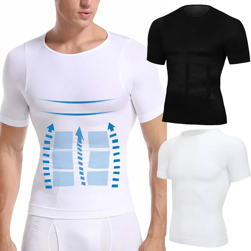 Men Weight Loss Shapewear T-Shirt Body Shaper Slimming Compression Shirts Gynecomastia Undershirt Waist Trainer Muscle Tank Tops 250517