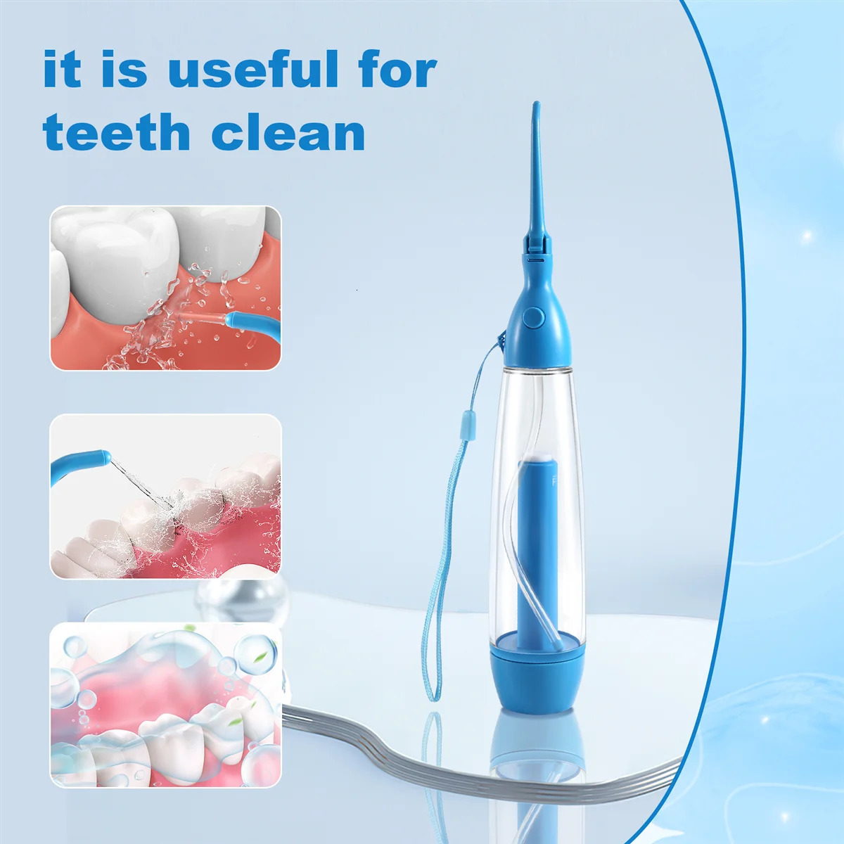 Portable Oral Irrigator Clean the Mouth Wash Your Tooth Water Irrigation Manual Water Dental Flosser No Electricity Abs 250517