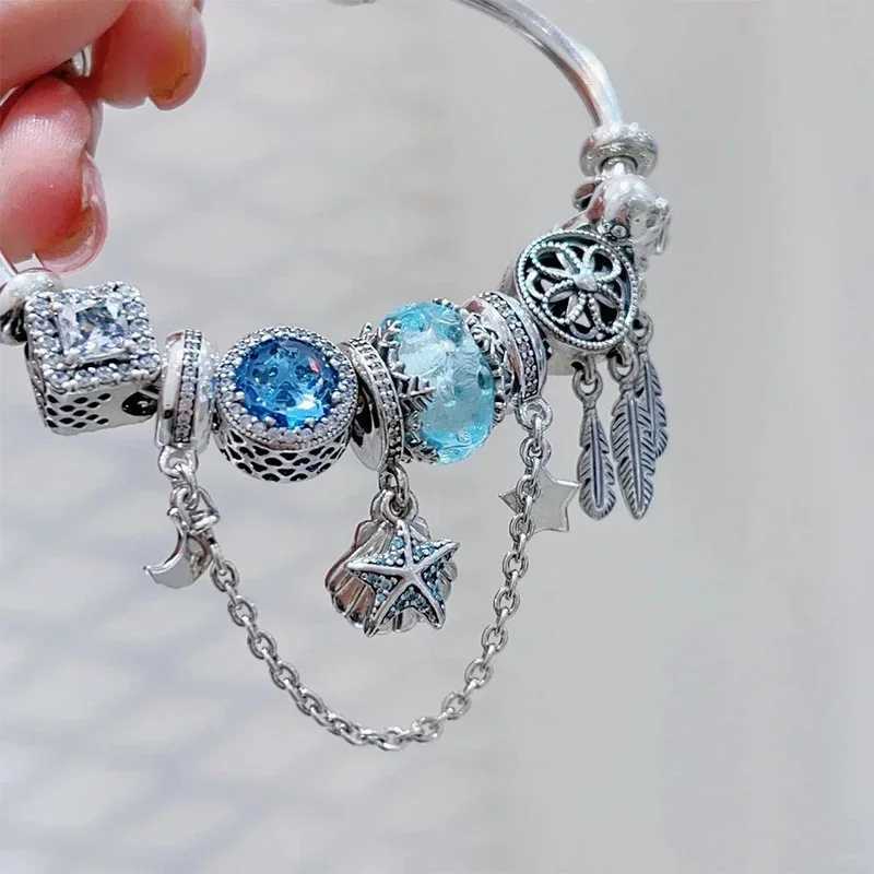 New 925 Sterling Silver Dangle Charm Blue Butterfly Heart Dragonfly Clip Evil Eyes Bead Fit Necklace Bracelet Jewelry ClipXJ250517