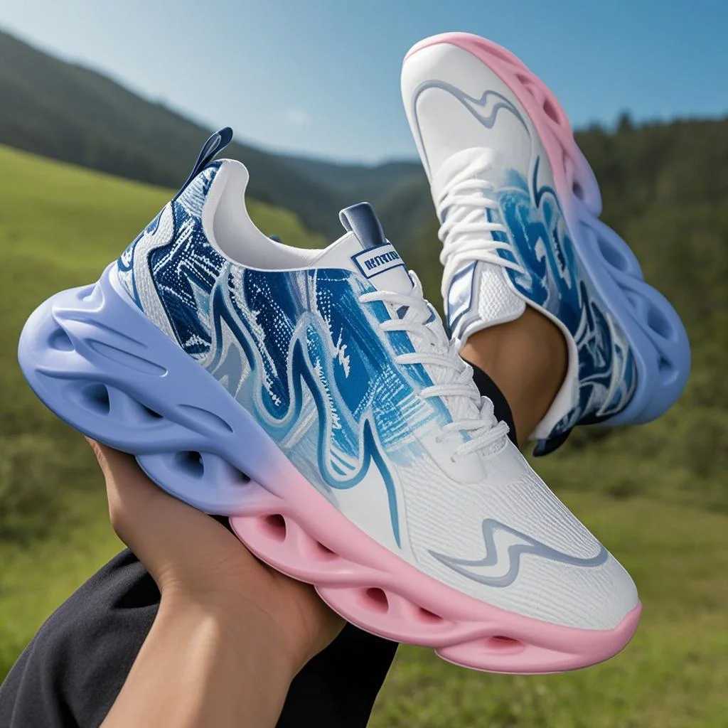 Unisex Running Shoes Men Women Lightweight Mesh Breathable Comfortable Flat Soft Tennis Shoes Summer Lace-up Sneakers MenXJ250517