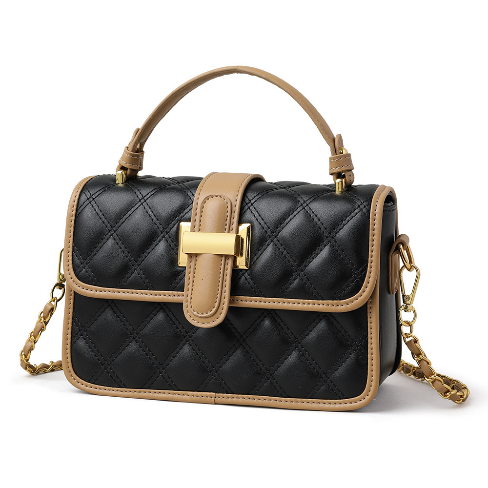 This year's popular for women in spring 2025, new fashionable and versatile diamond grid chain crossbody bags, hand-held small square bags