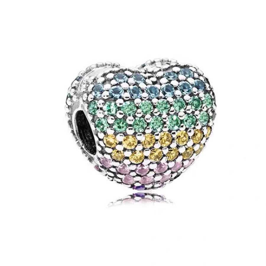 NEW Authentic Sparkling Openable Heart Window Charm Bead Fit Original 925 Sterling Silver Women Bracelet DIY Making Jewelry GiftXJ250517