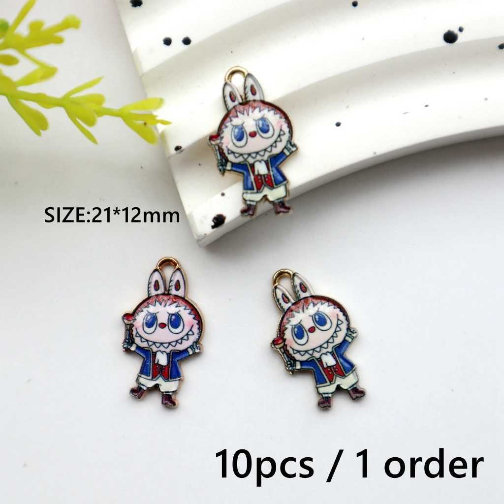 10pcs Cartoon Animal Alloy Pendant Popular Anime Big Mouth Cute Metal Charms DIY Necklace Bracelet Earrings Keychain AccoryXJ250517