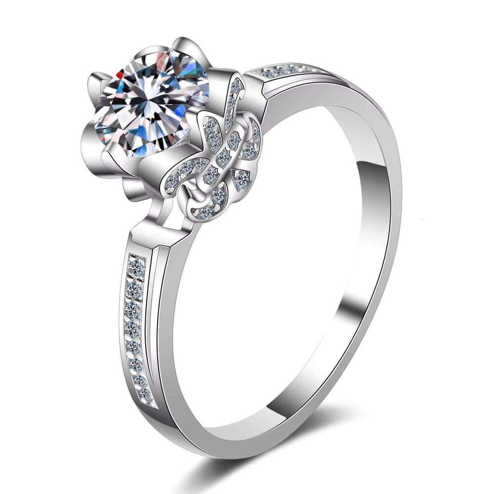 Fashion PT950 electroplated women's moissanite ring