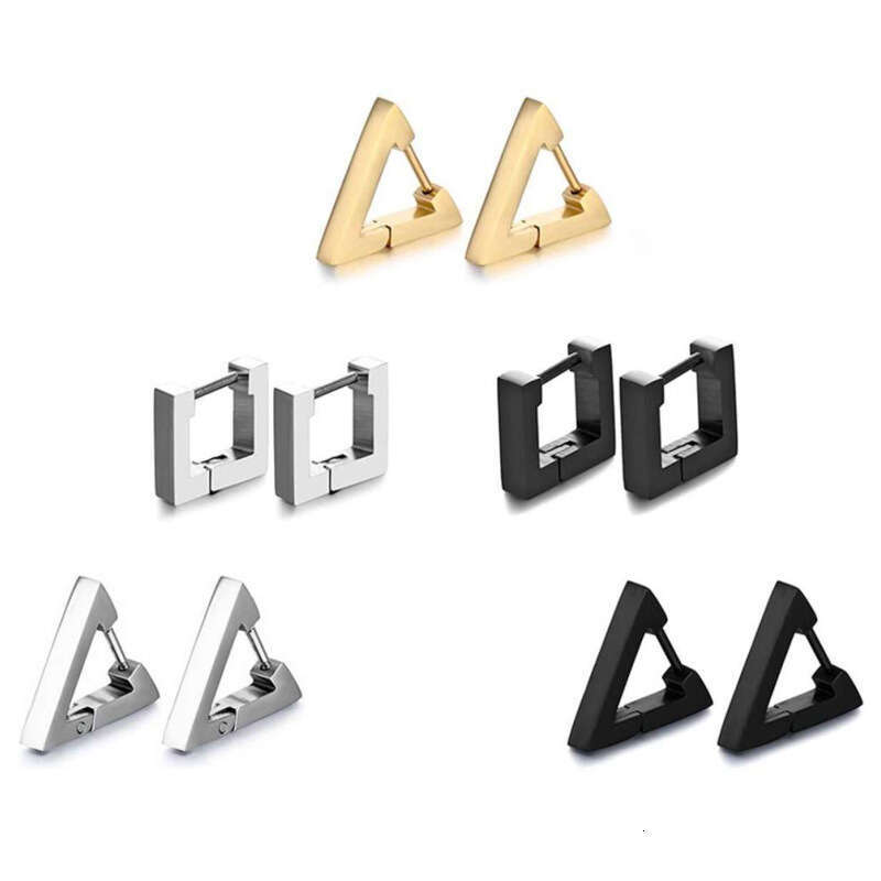 New triangle earrings, smooth ear buckles, men's and women's jewelry look
