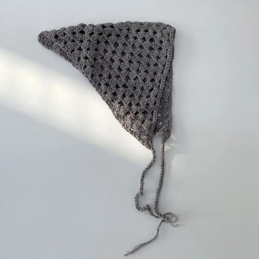 Womens Hand Crochet Bandanas Romantic Lace Headband Hairband Triangle Scarf Small Scarf 250516